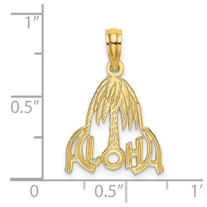 14K Yellow Gold Aloha Palm Tree Charm
