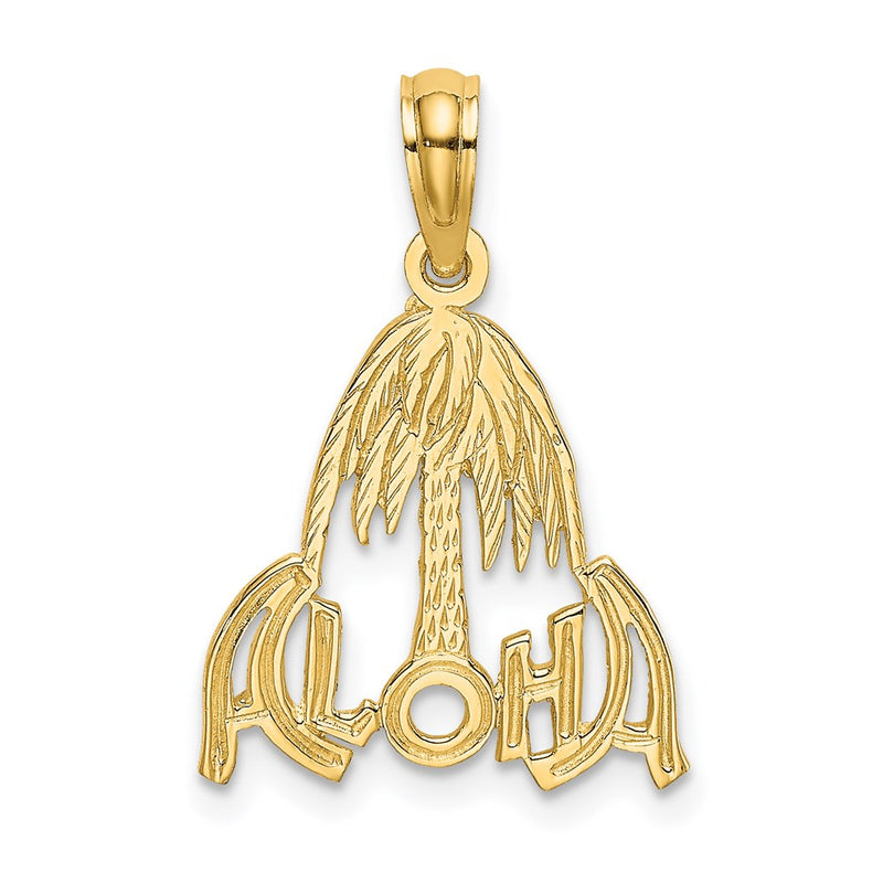14K Yellow Gold Aloha Palm Tree Charm