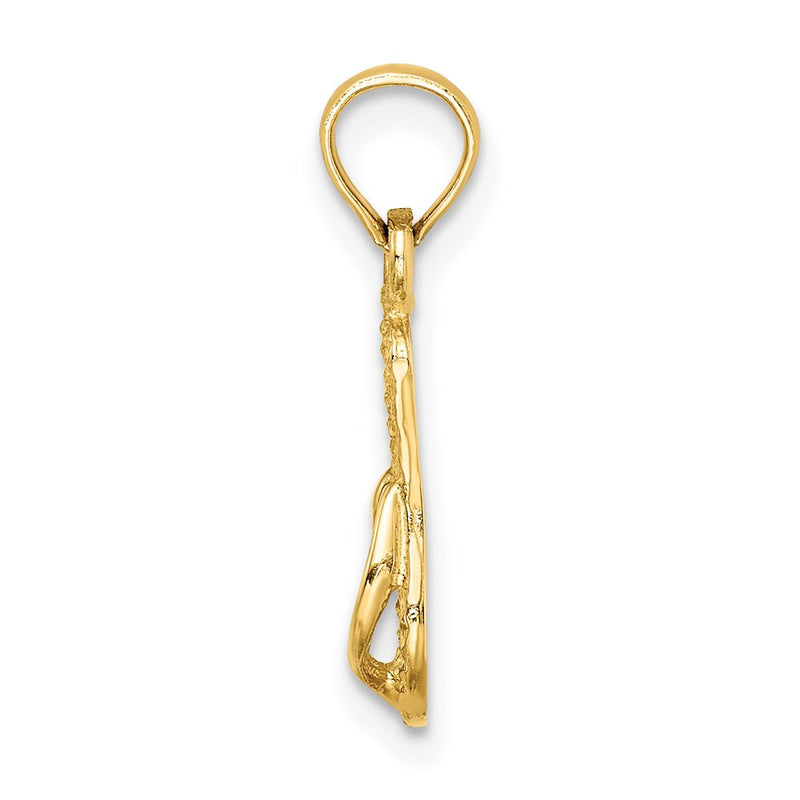 14K Yellow Gold 3D Myrtle Beach Single Flip-Flop Charm
