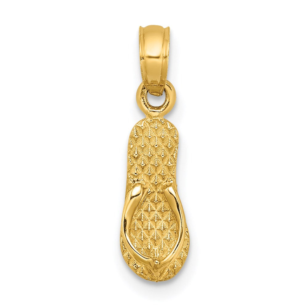 14K Yellow Gold 3D Myrtle Beach Single Flip-Flop Charm