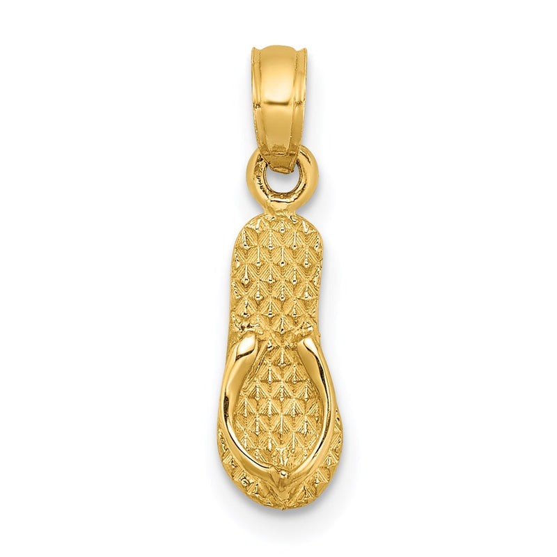 14K Yellow Gold 3D Myrtle Beach Single Flip-Flop Charm