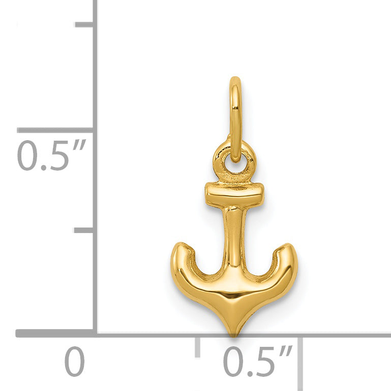 14K Yellow Gold Anchor Charm