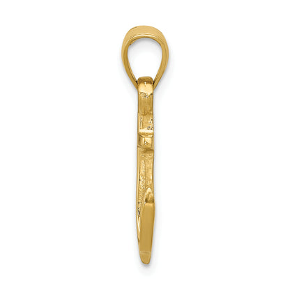 14K Yellow Gold Anchor Pendant