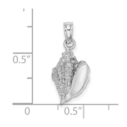 14k White Gold Conch Shell Charm
