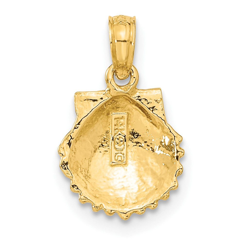 14K Yellow Gold Scallop Shell Pendant