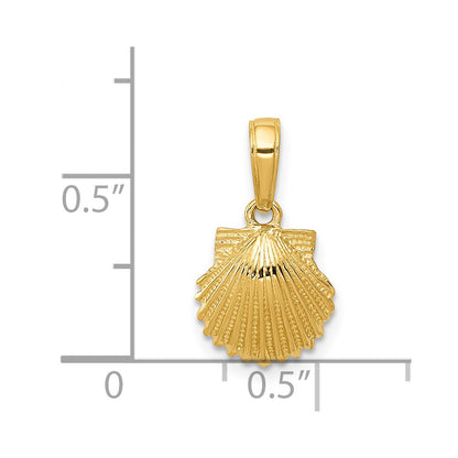 14K Yellow Gold Scallop Shell Pendant