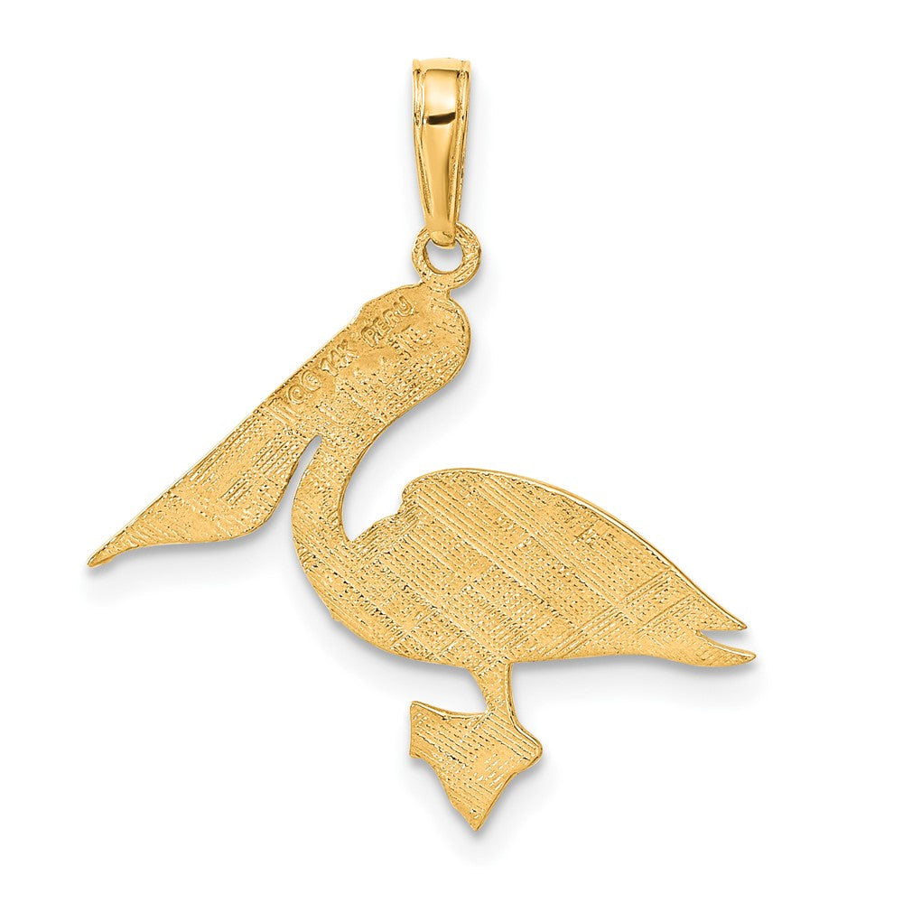 14K Yellow Gold Pelican Pendant