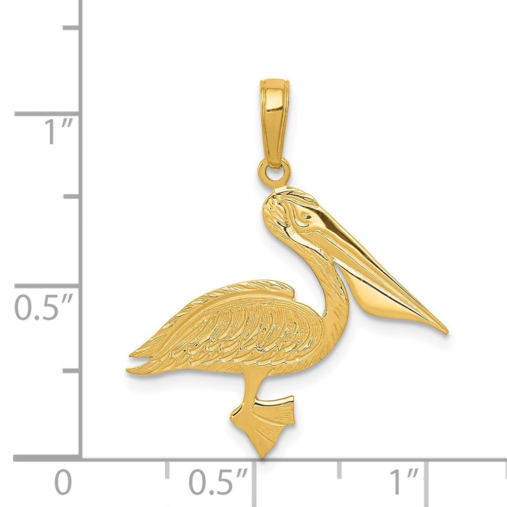 14K Yellow Gold Pelican Pendant