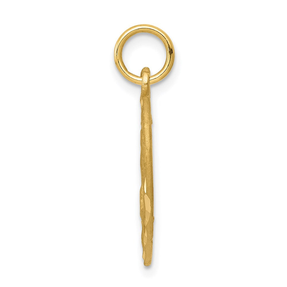 14K Yellow Gold Angel In Heart Charm