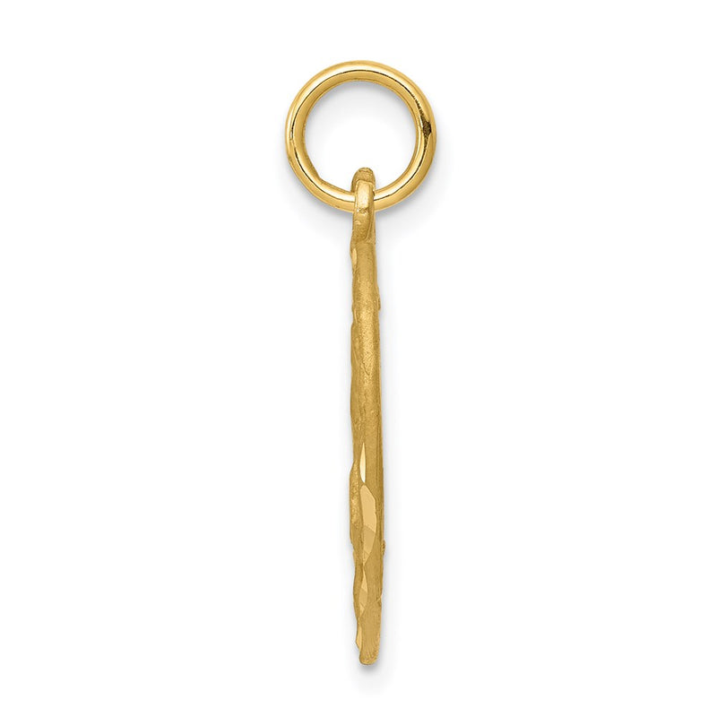 14K Yellow Gold Angel In Heart Charm