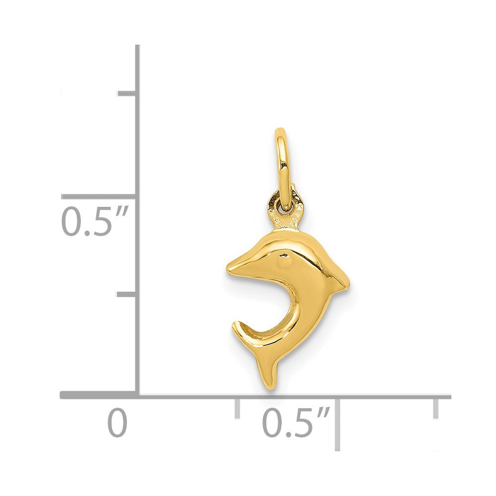 14K Yellow Gold Dolphin Charm