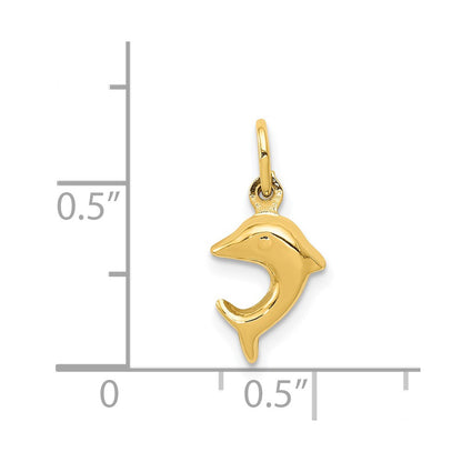14K Yellow Gold Dolphin Charm