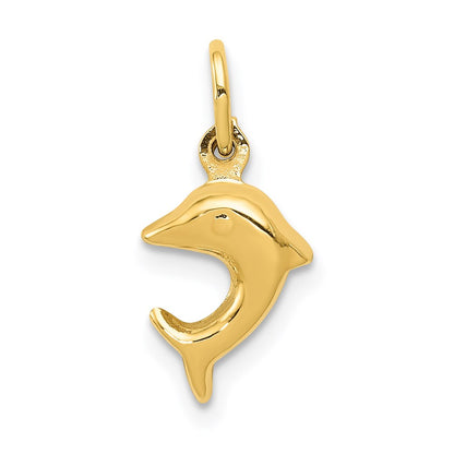 14K Yellow Gold Dolphin Charm