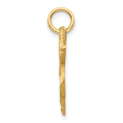 14K Yellow Gold Diamond-Cut Angel Charm