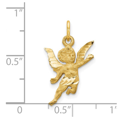 14K Yellow Gold Diamond-Cut Angel Charm