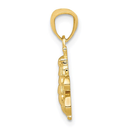 14K Yellow Gold Polished Bee Pendant