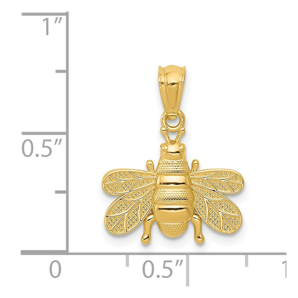 14K Yellow Gold Polished Bee Pendant