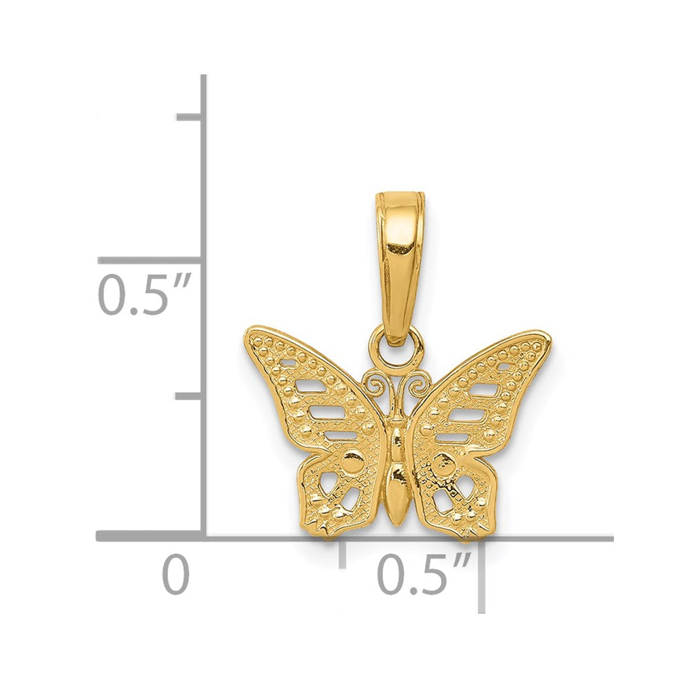 14K Yellow Gold Cut-Out Butterfly Pendant