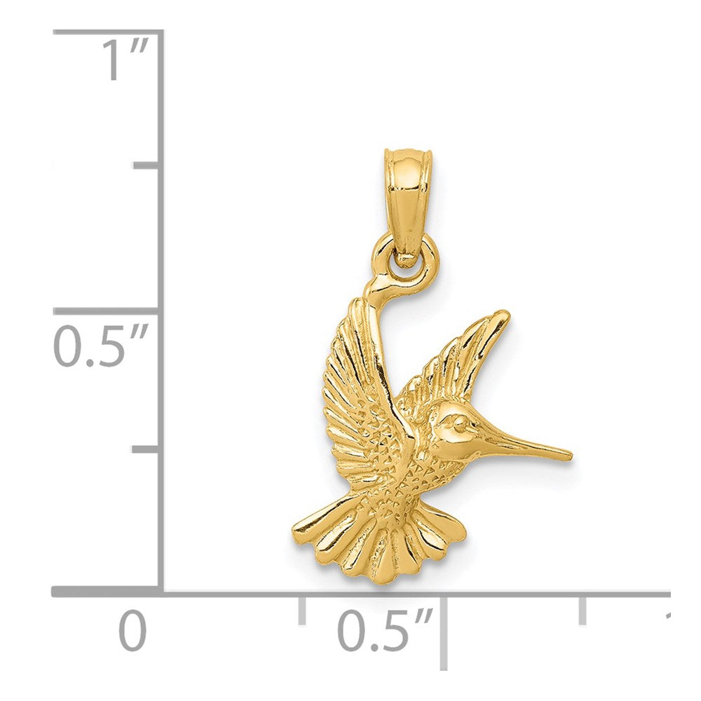 14K Yellow Gold Hummingbird Pendant