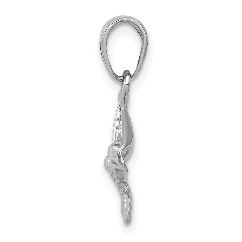 14K White Gold Hummingbird Pendant