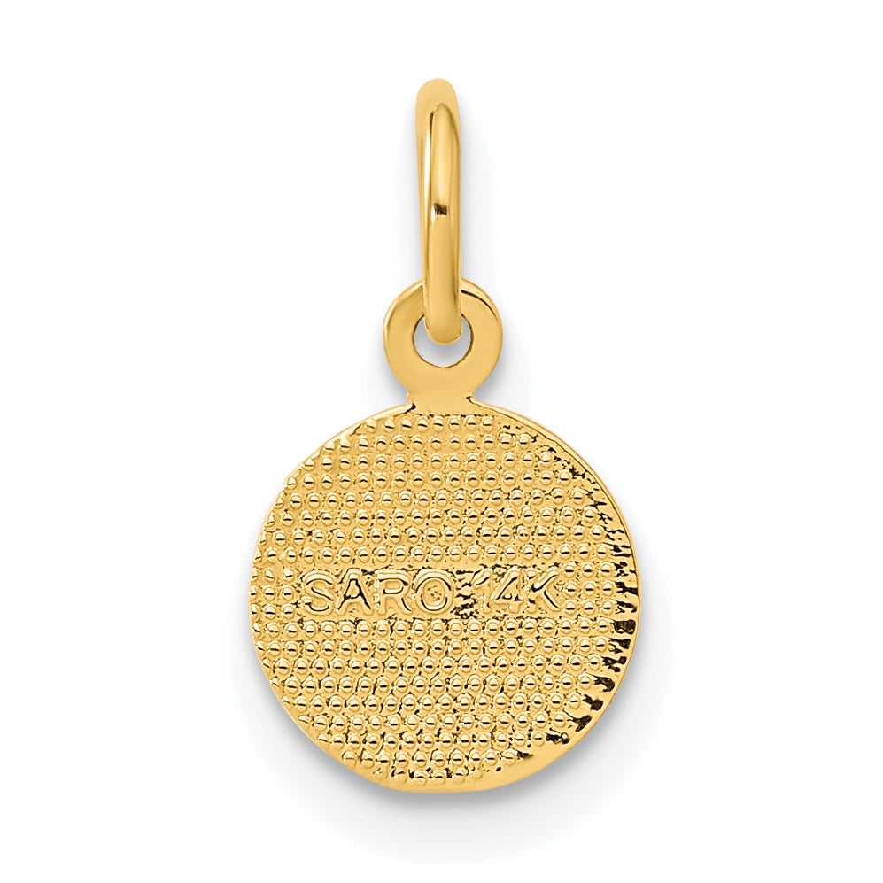 14K Yellow Gold Small Polished Angel Charm