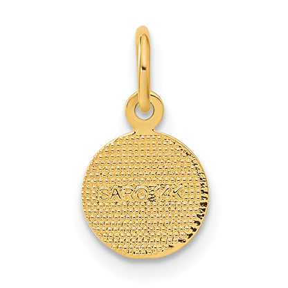 14K Yellow Gold Small Polished Angel Charm
