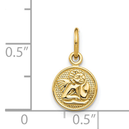 14K Yellow Gold Small Polished Angel Charm