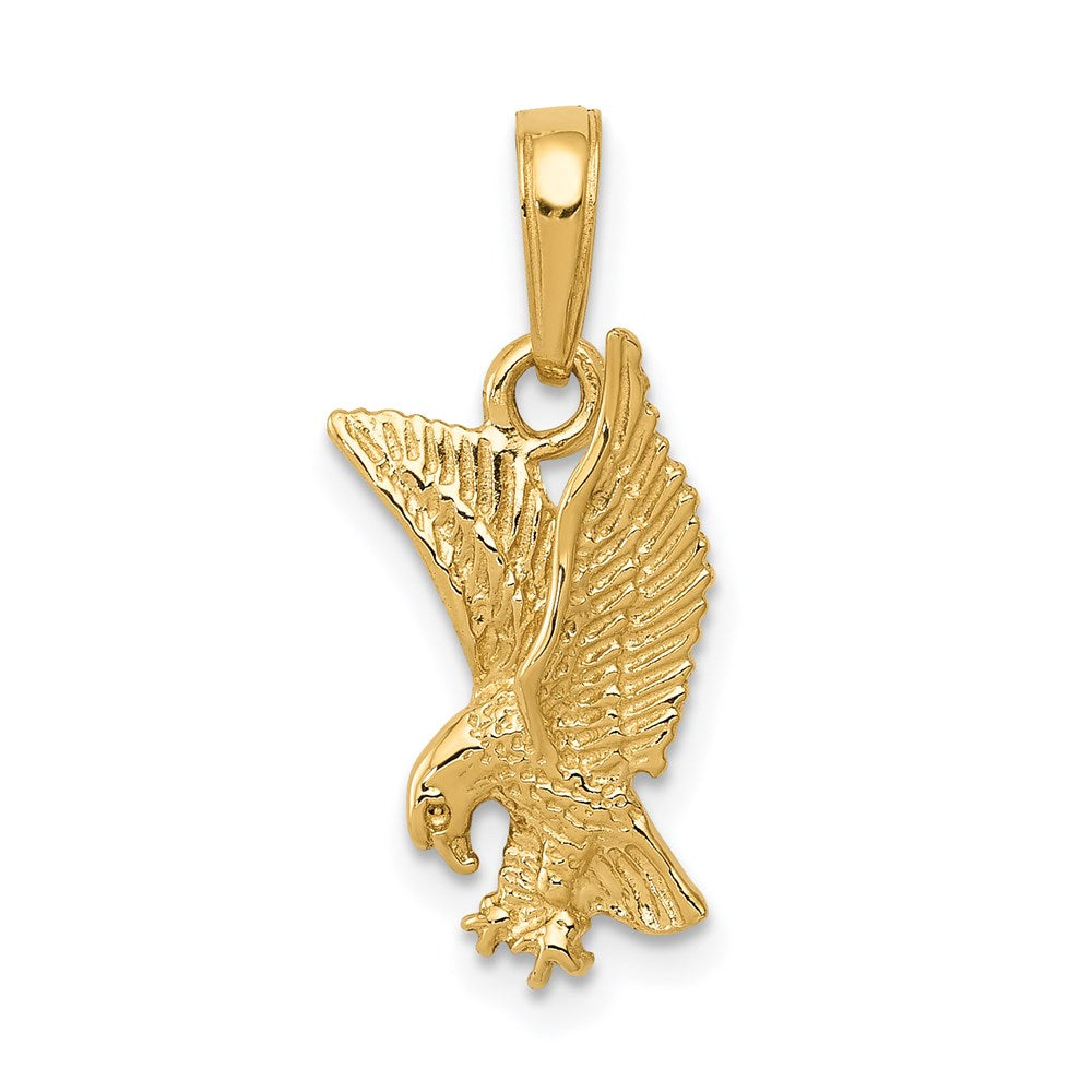 14K Yellow Gold Eagle Landing Pendant