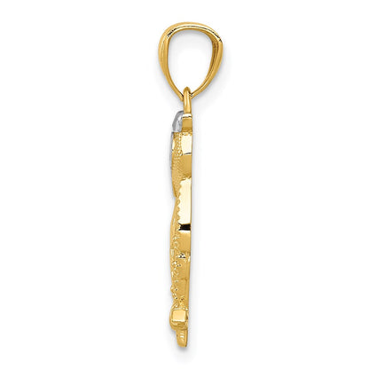 14K Yellow & Rhodium W/ Owl Pendant