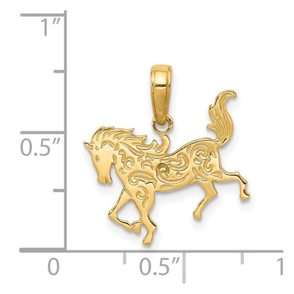 14K Yellow Gold Horse Pendant