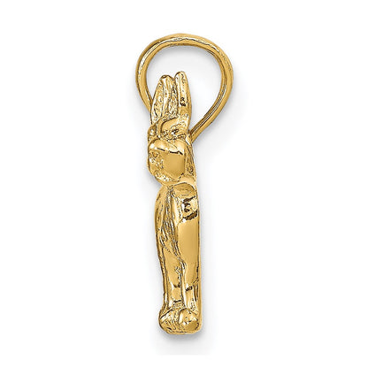 14K Yellow Gold Terrier Dog Pendant