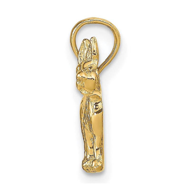 14K Yellow Gold Terrier Dog Pendant