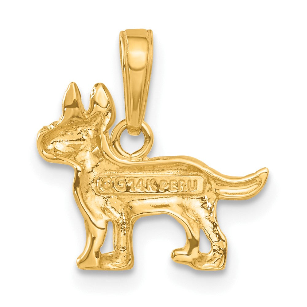 14K Yellow Gold Terrier Dog Pendant