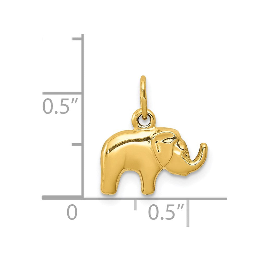 14K Yellow Gold Elephant Charm