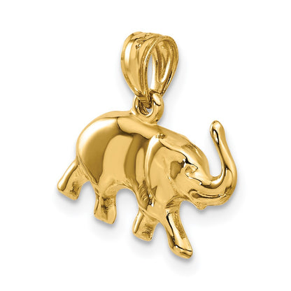 14K Yellow Gold 3-D Elephant Pendant
