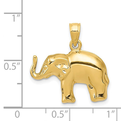 14K Yellow Gold Elephant Pendant