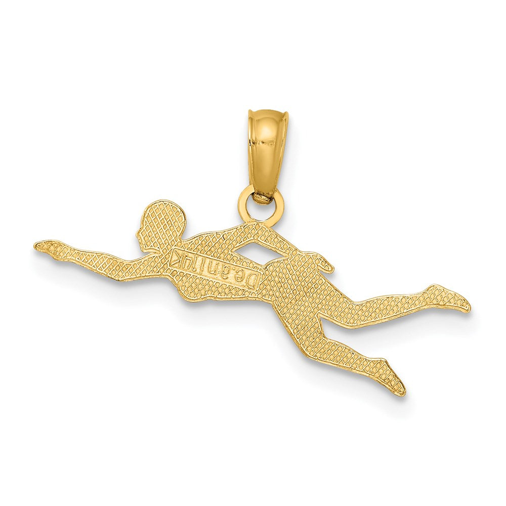 14K Yellow Gold Female Swimmer Charm