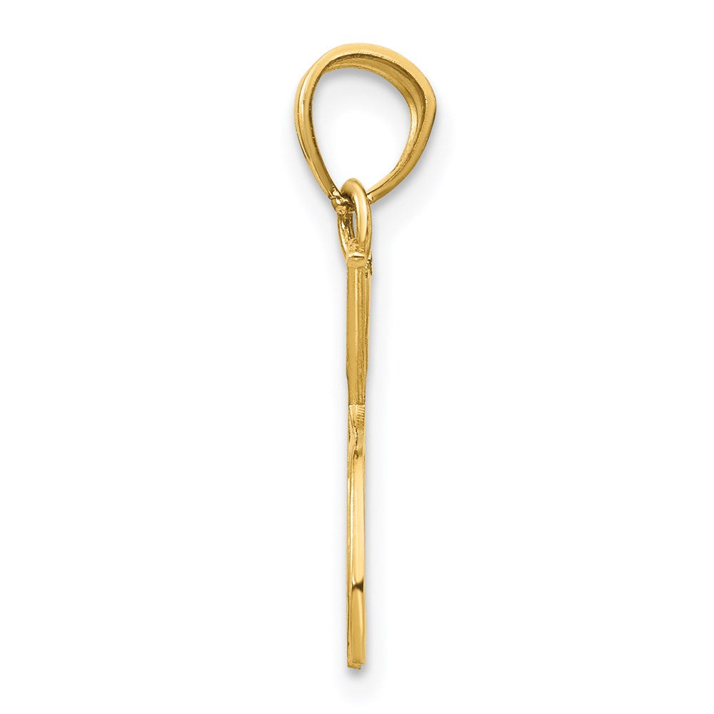 14K Yellow Gold Double Tennis Racquet Charm