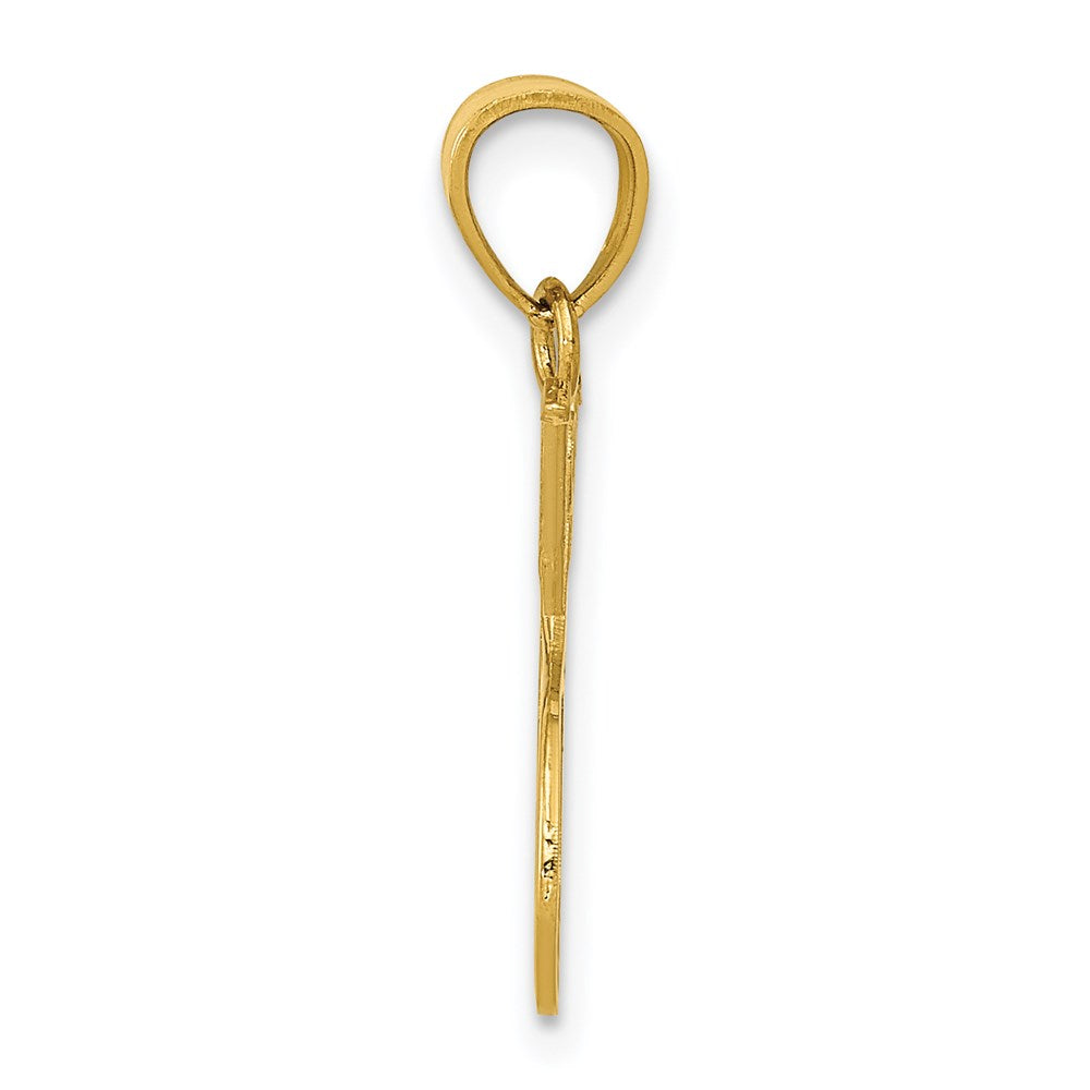 14K Yellow Gold Double Tennis Racquet Charm