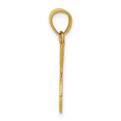 14K Yellow Gold Double Tennis Racquet Charm