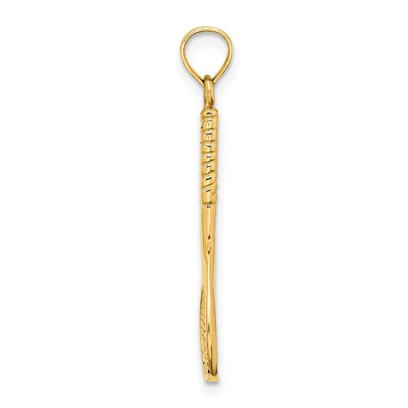 14K Yellow Gold 3-D Tennis Racquet Charm