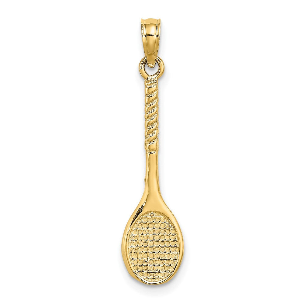 14K Yellow Gold 3-D Tennis Racquet Charm