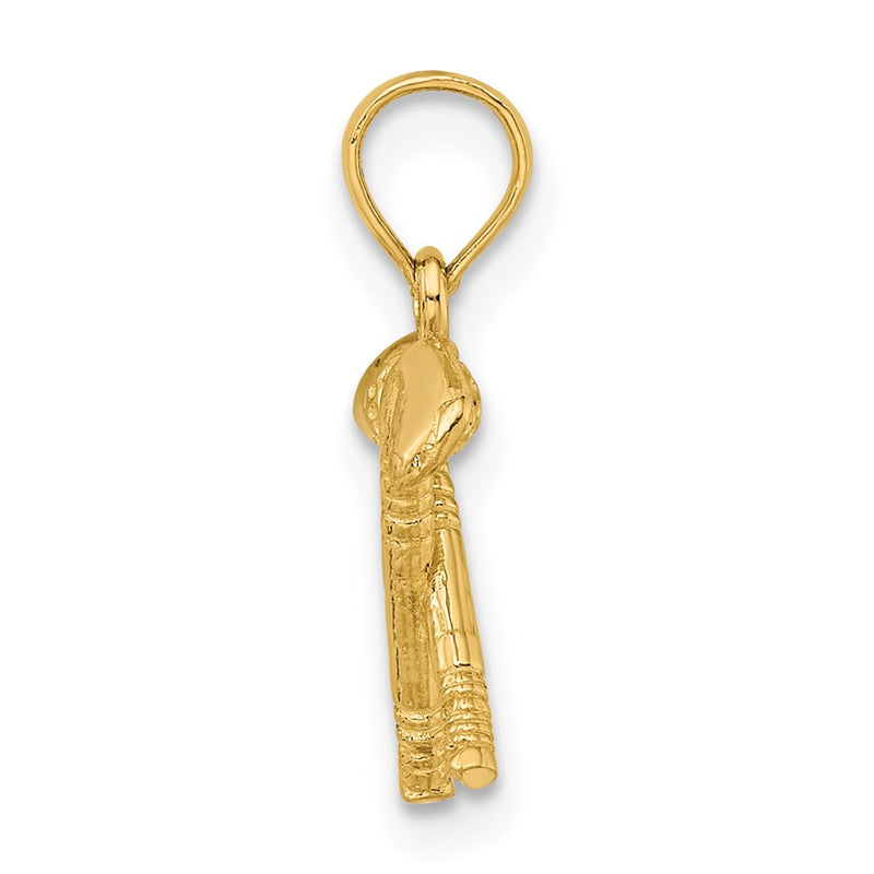 14K Yellow Gold 3-D Golf Clubs With Ball Charm