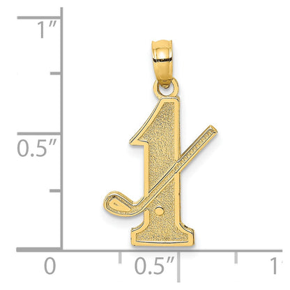 14K Yellow Gold Golf Club And Ball On #1 Charm