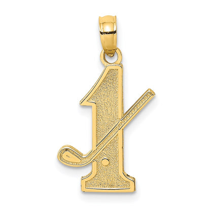 14K Yellow Gold Golf Club And Ball On #1 Charm