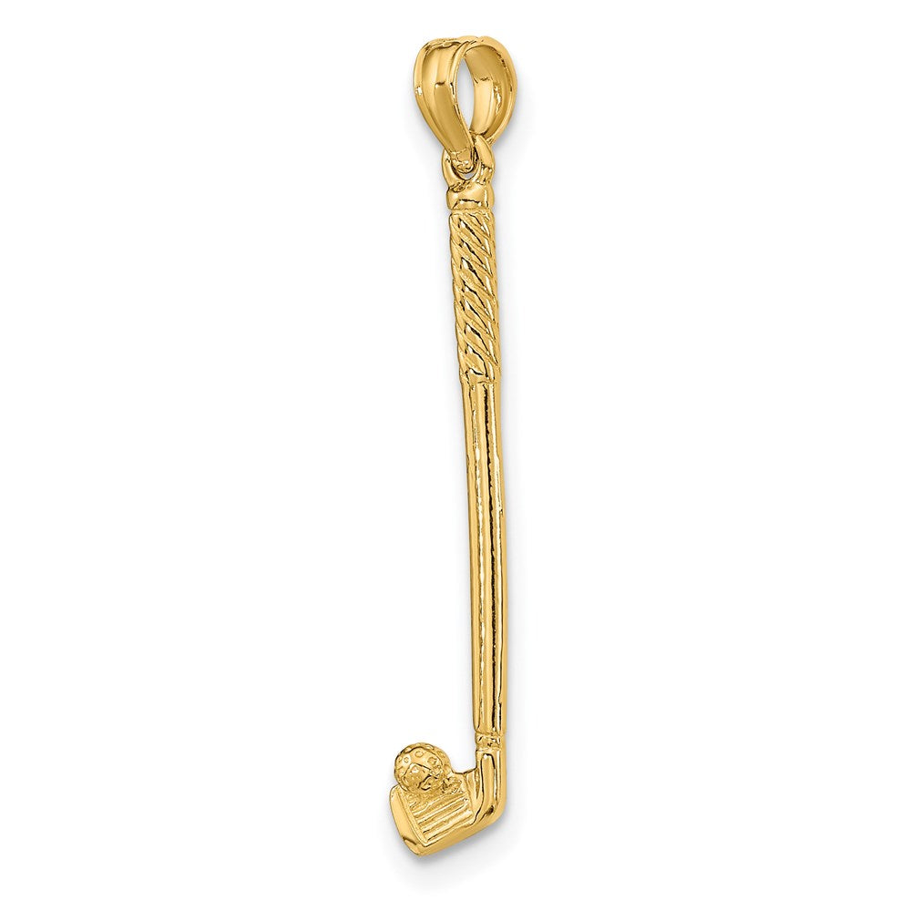 14K Yellow Gold 3-D Single Golf Club With Ball Charm