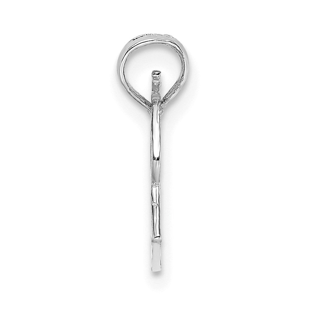14K White Gold Megaphone With Handle Pendant