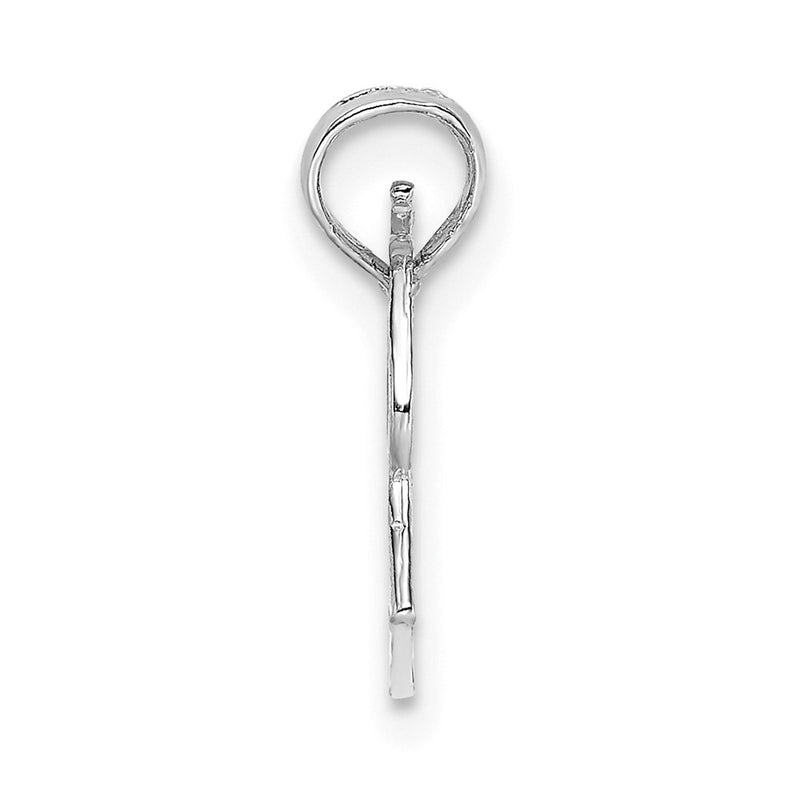 14K White Gold Megaphone With Handle Pendant