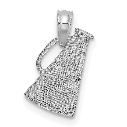 14K White Gold Megaphone With Handle Pendant