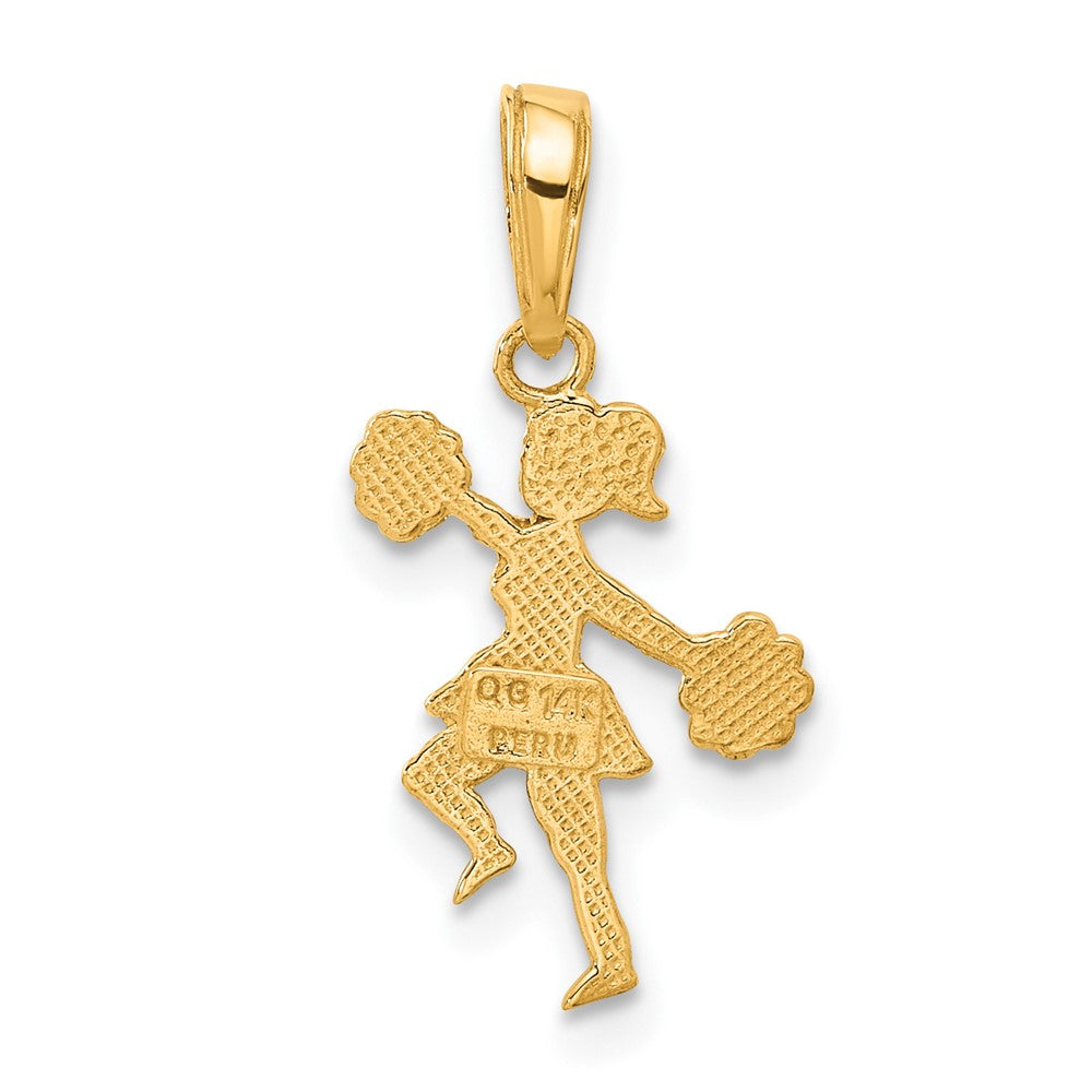 14K Yellow Gold Cheerleader With Pom-Poms Pendant